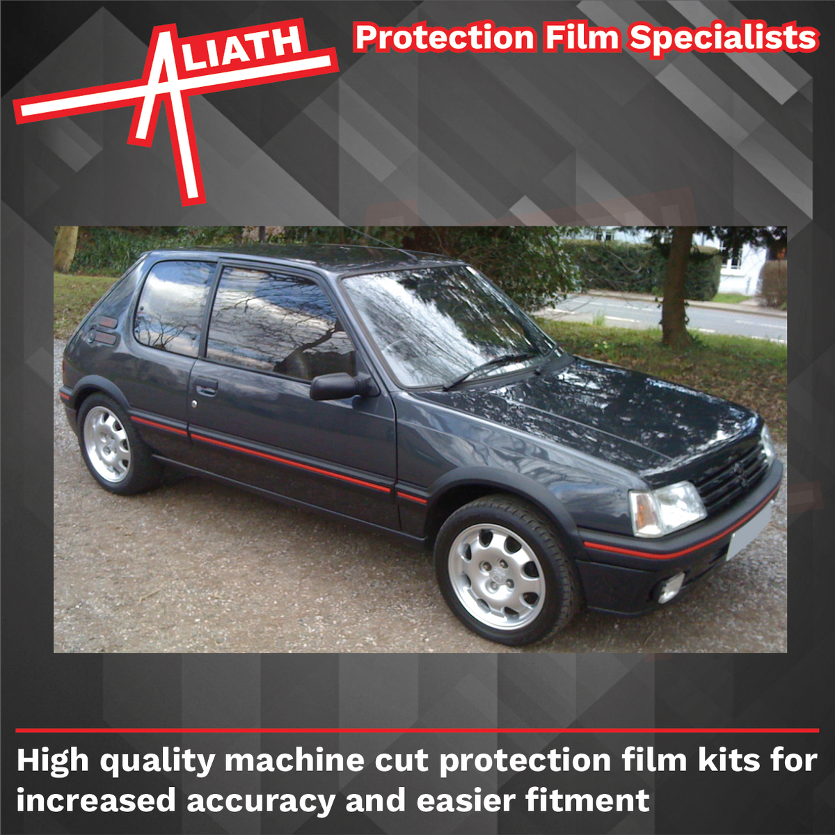 Peugeot 205 & GTI 1.6 / 1.9, B - Pillar Trim Set BLACK TEXTURED. CLASSIC