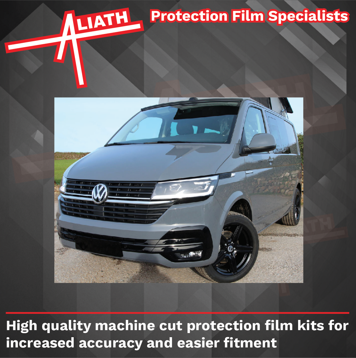 Volkswagen Transporter (Type T6.1) 2019-Present, Rear Bumper Upper BLACK Paint Protection