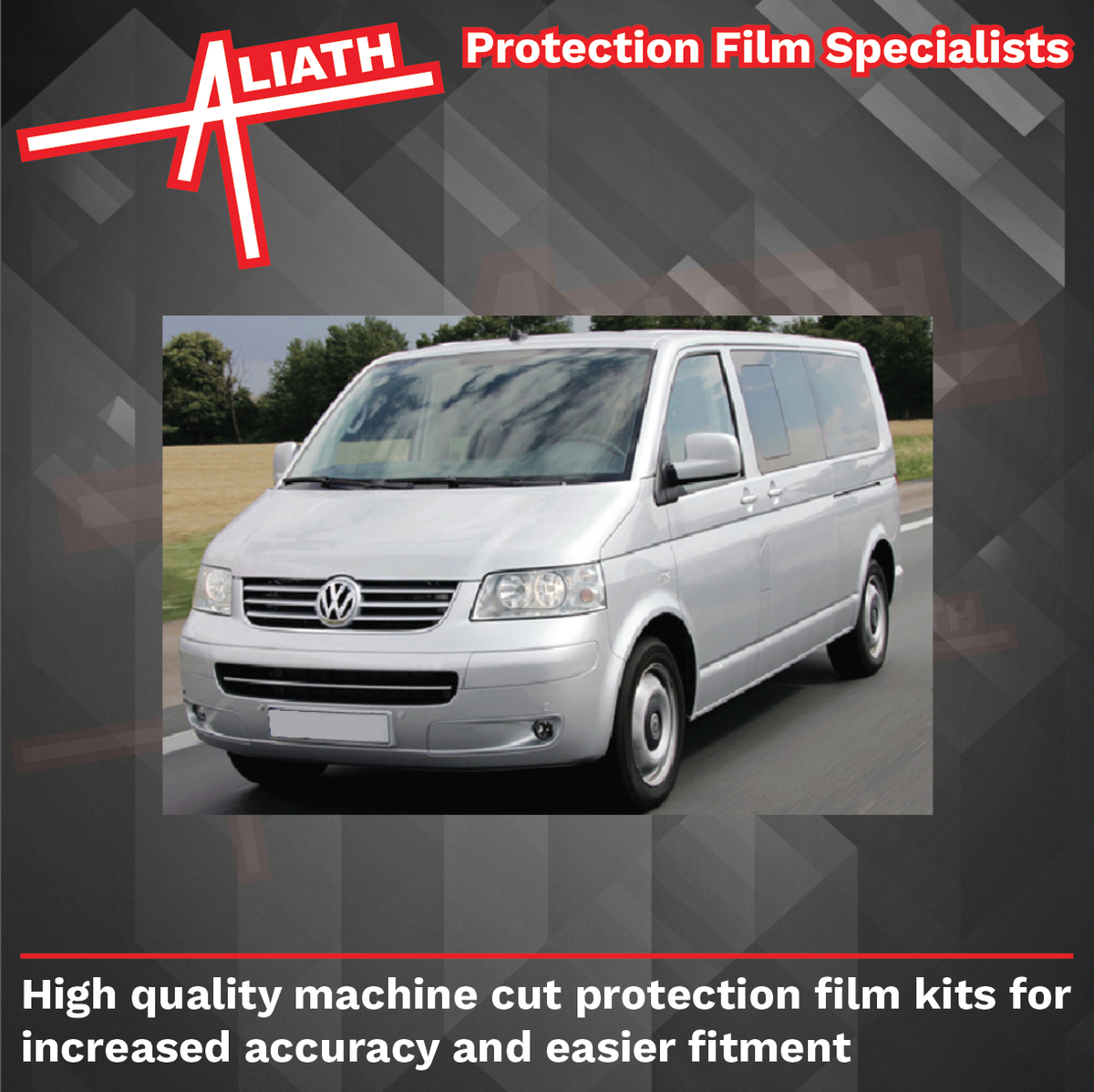 Volkswagen Transporter / Caravelle (Type T5), Rear QTR Arch (Large) BLACK Paint Protection