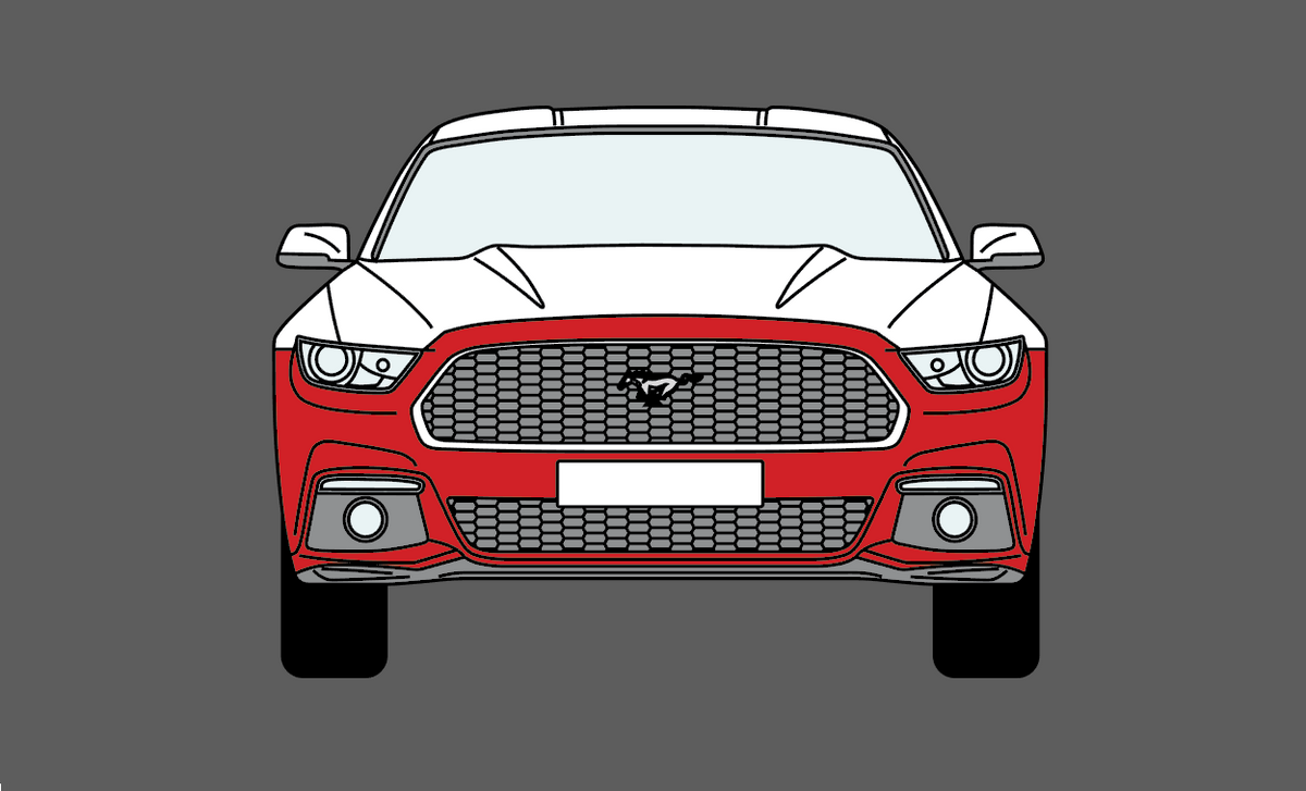 Ford Mustang GT (MK6) 2018-2020, Front Bumper CLEAR Paint Protection