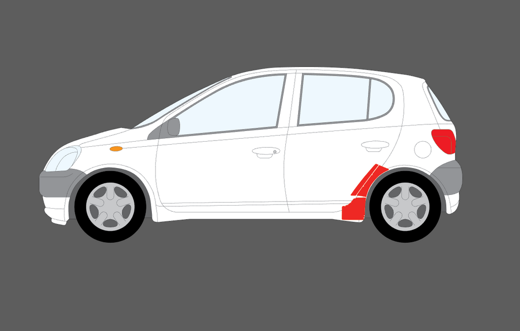 Protect Your Toyota Yaris (99-05) With Paint Protection Film For Rear Quarters & Sills – UK Made!