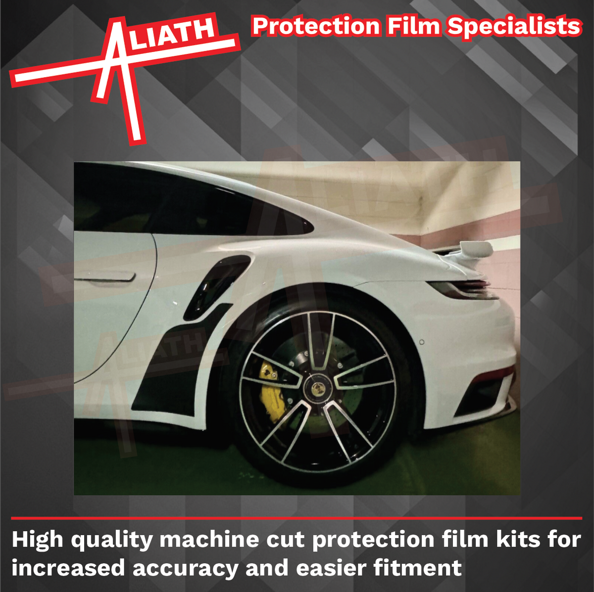 Porsche 911 Turbo & GT3 RS (992) 2020-Present, Rear QTR Arch (SMALL) BLACK Paint Protection