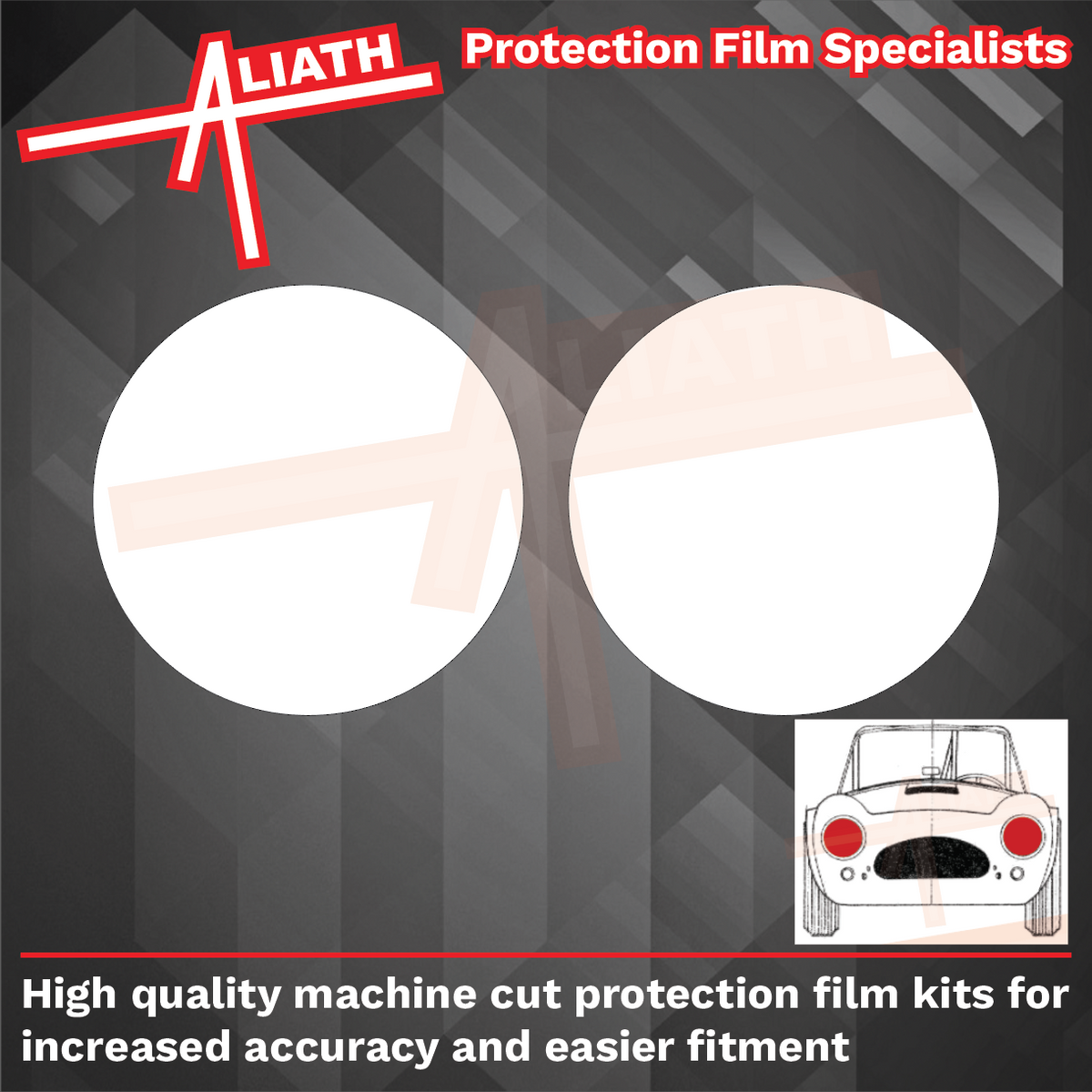 AC Cobra, 7" Headlights CLEAR Stone Protection CLASSIC