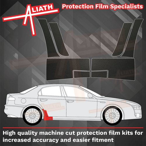 Alfa Romeo 159 Ti 2004-2011, Rear Door, QTR & Sill Arch BLACK Paint Protection