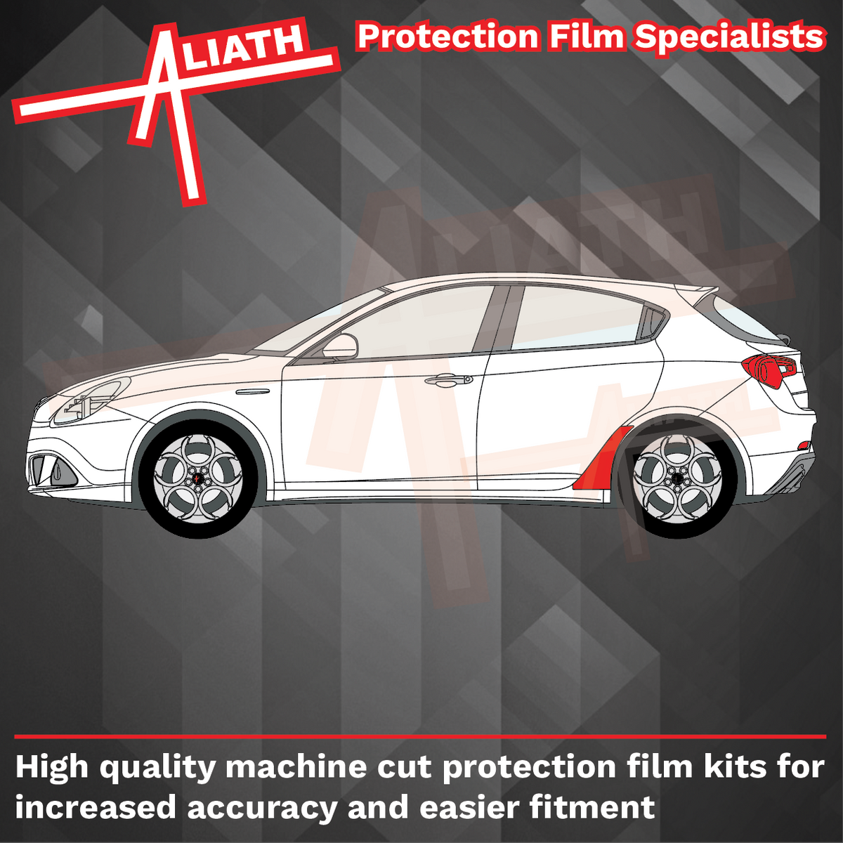 Alfa Romeo Giulietta (940) 2010-2020, Rear QTR / Wing Arches CARBON EFFECT Paint Protection