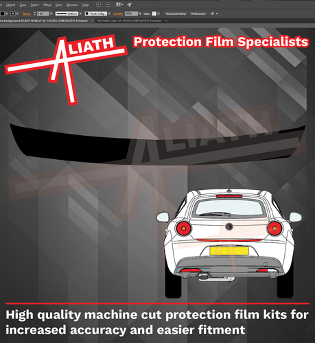 Alfa Romeo Mito 2008-Present, Rear Bumper Upper BLACK TEXTURED Scratch Protection