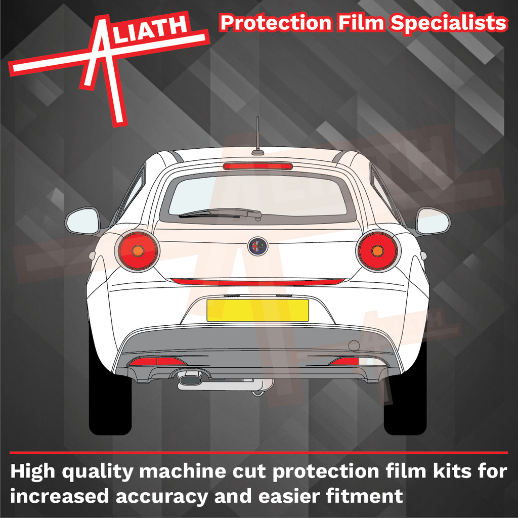 Alfa Romeo Mito 2008-Present, Rear Bumper Upper CLEAR Scratch Protecti ...