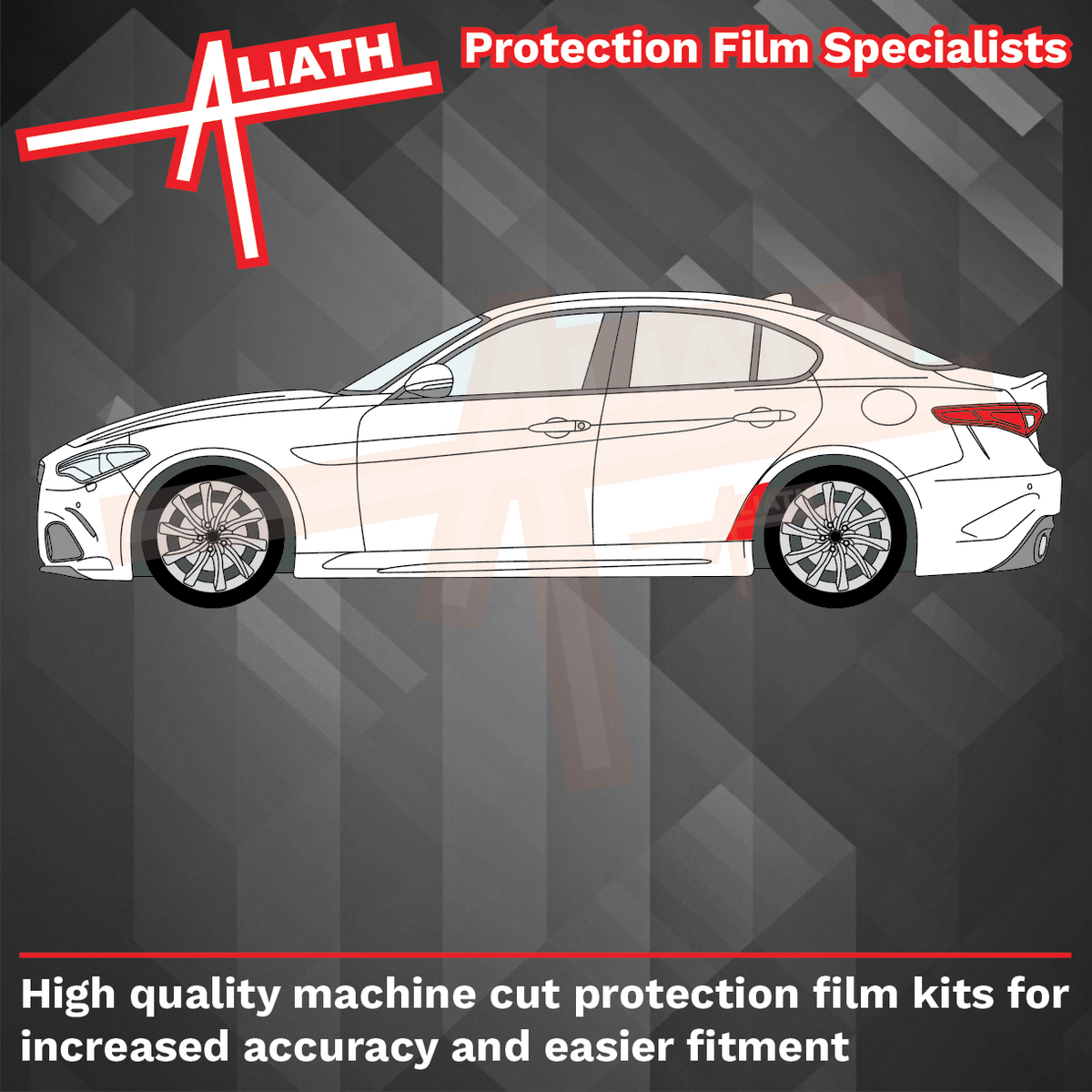 Alfa Romeo Giulia (952) 2016-Present, Rear QTR Arches CARBON Paint Protection