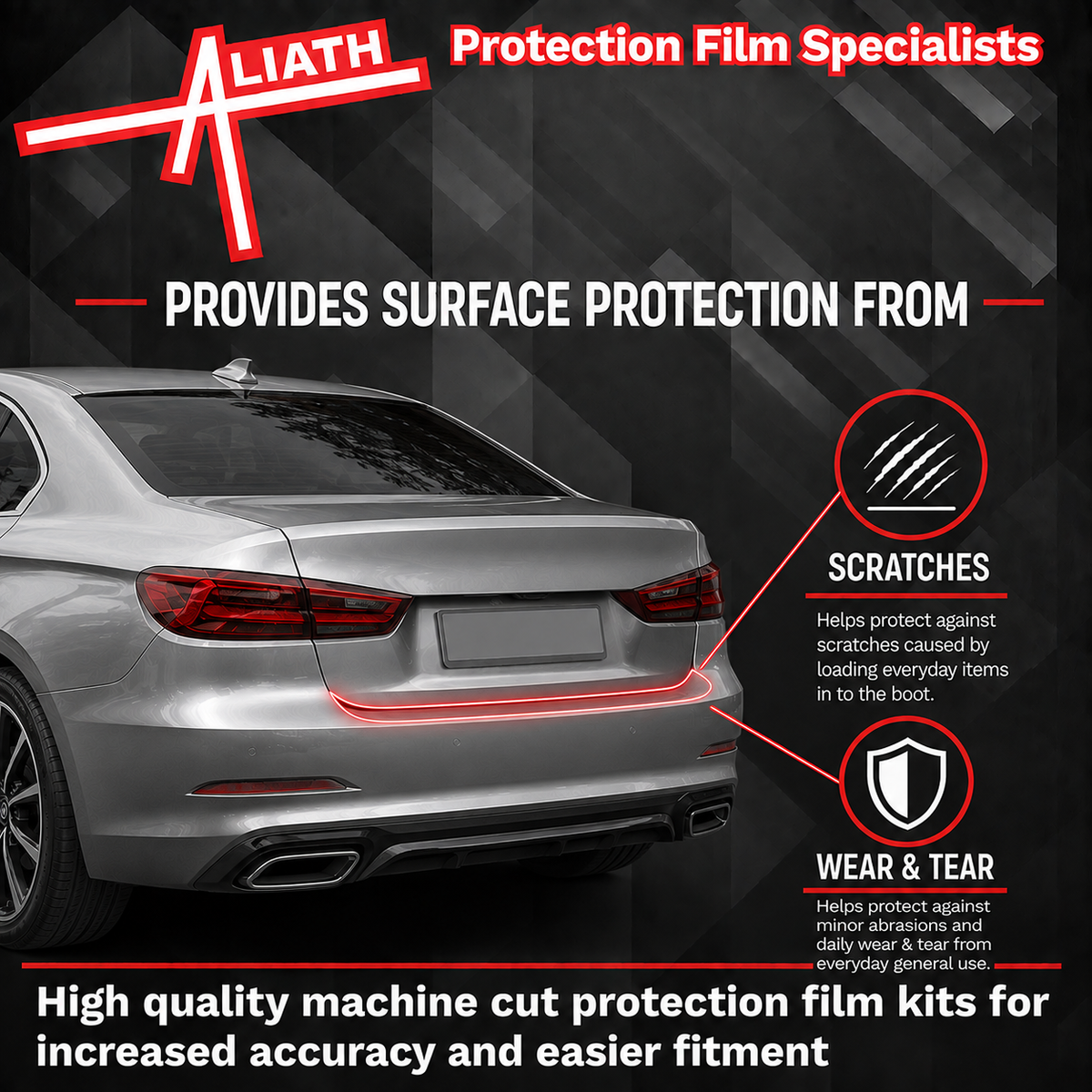 Subaru Impreza WRX STI 2015-2017 Rear Bumper Upper BLACK Paint Protection