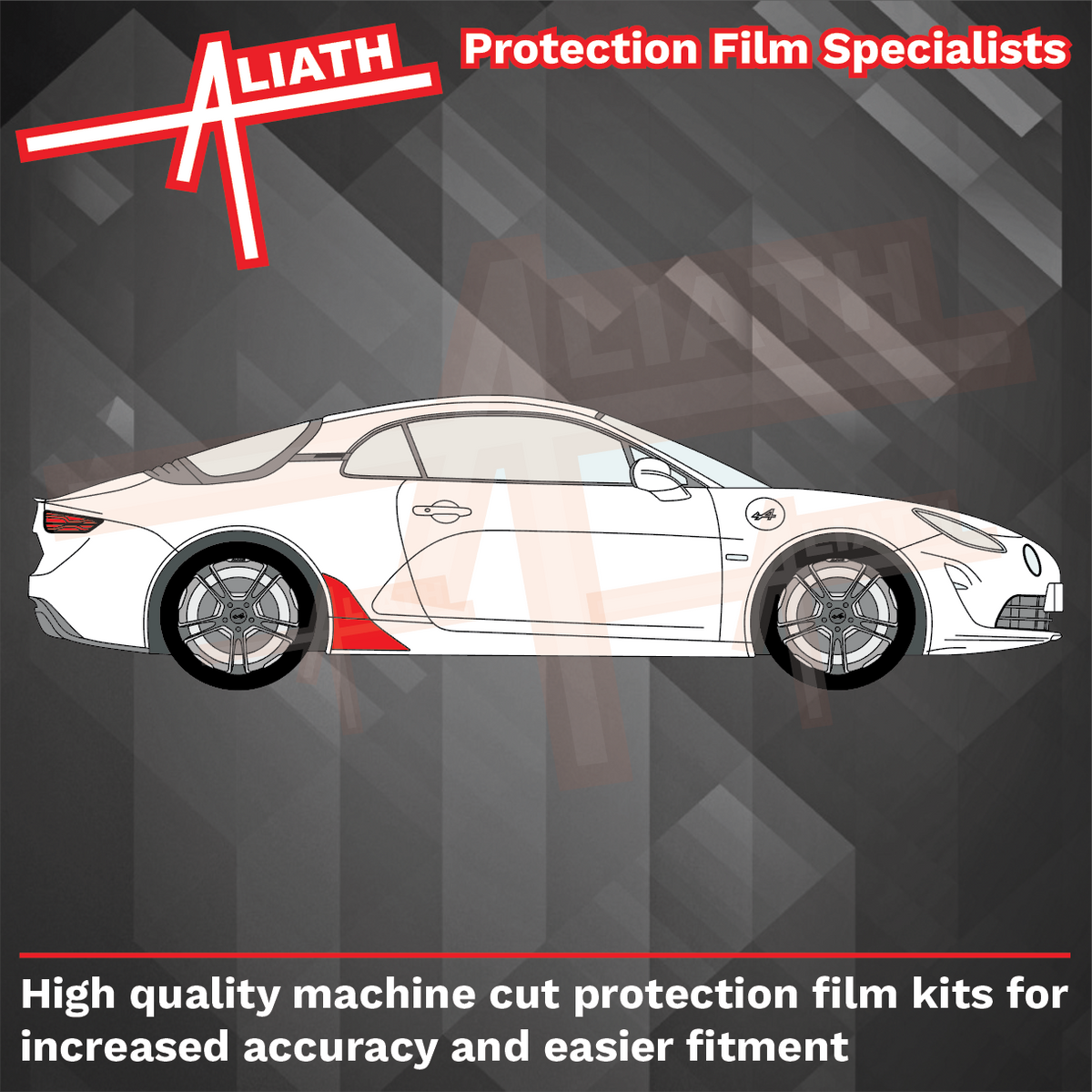 Alpine A110 2017-Present, Rear QTR & Sill Arches CARBON Paint Protection