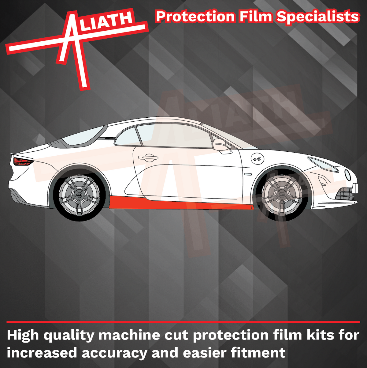 Alpine A110 2017-Present, Side Sill Skirt Trims CLEAR Paint Protection