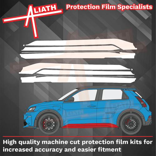 Alpine A290 2025-Present, Side Sill Skirt Trims CLEAR Paint Protection