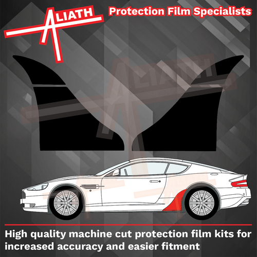 Aston Martin DB9 2004-2012, Sill Skirt Arch & QTR OE Style BLACK Paint Protection