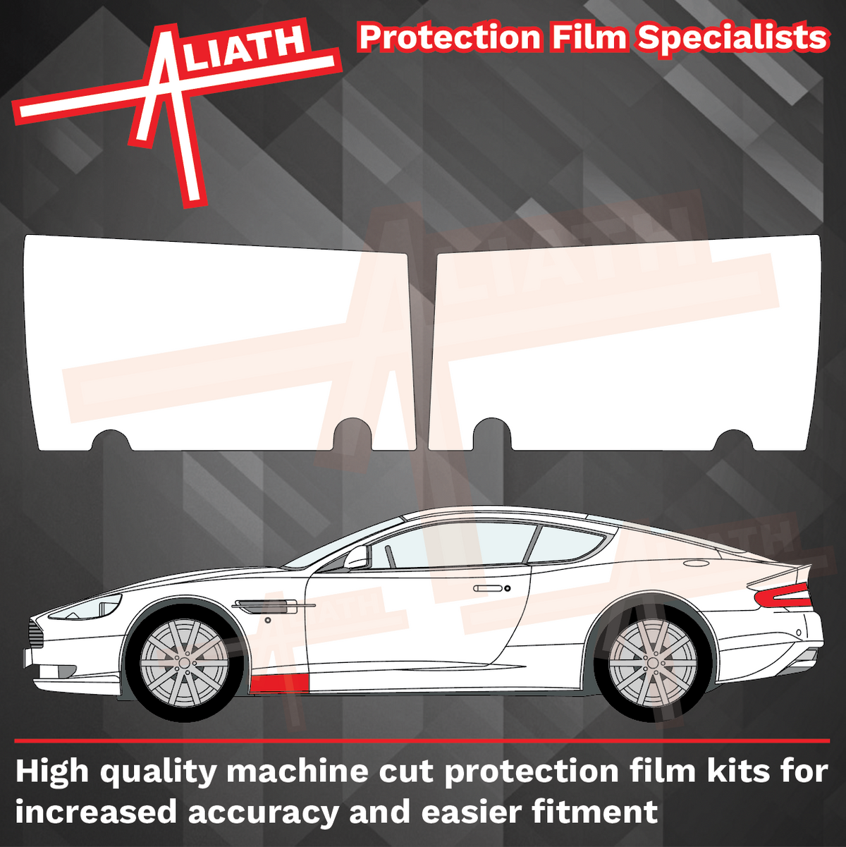 Aston Martin DB9 2004-2012, Sill Skirt Trim Front OE Style CLEAR Paint Protection