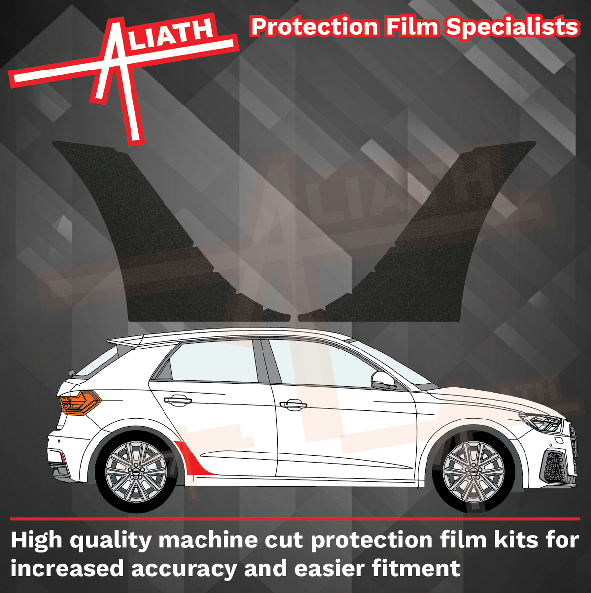 Audi A1 5dr (Type GB) 2018-Present, Rear QTR Arches BLACK Paint Protection