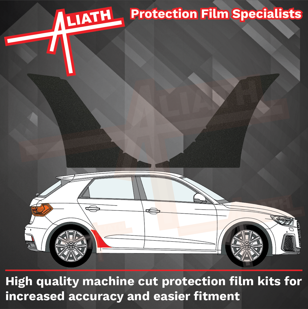 Audi A1 5dr (Type GB) 2018-Present, Rear QTR Arches BLACK Paint Protection