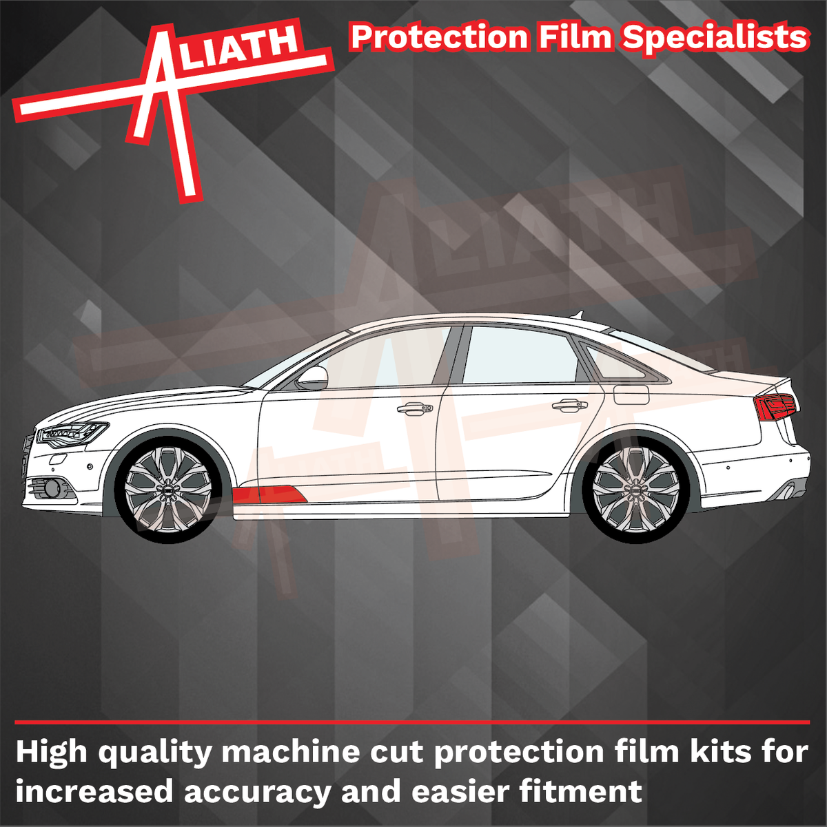 Audi A6 S6 RS6 (Type 4G) 2012-2019, Front Door & Wing Lower OE Style CLEAR Paint Protection
