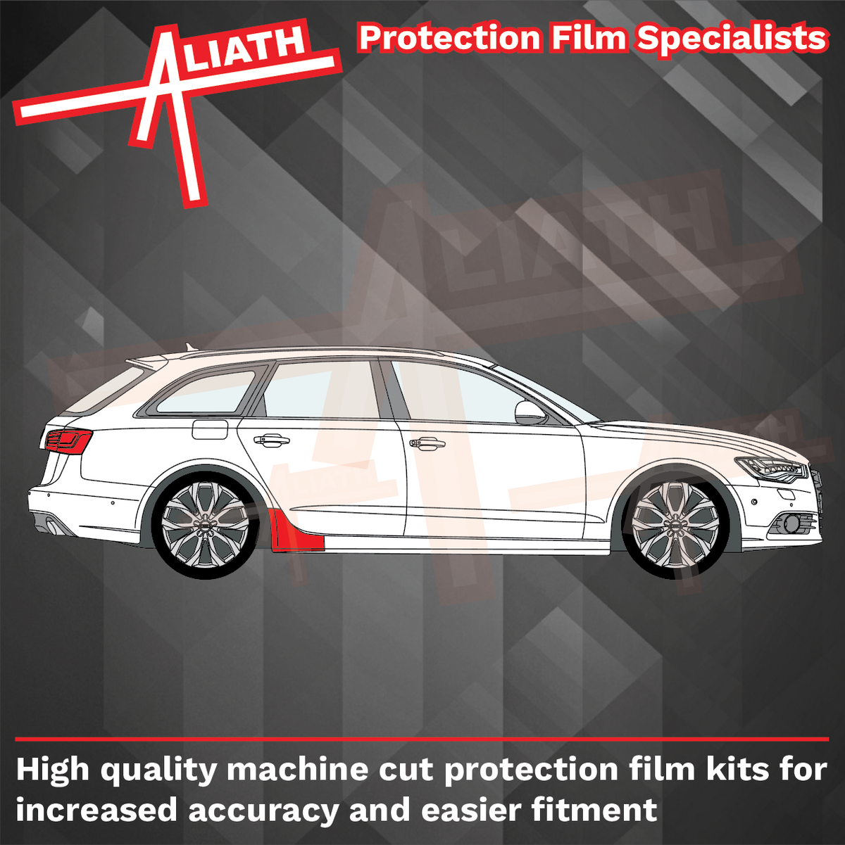 Audi A6 (Type 4G) 2012-2015 Rear Sill Arch Section CLEAR Stone Protection