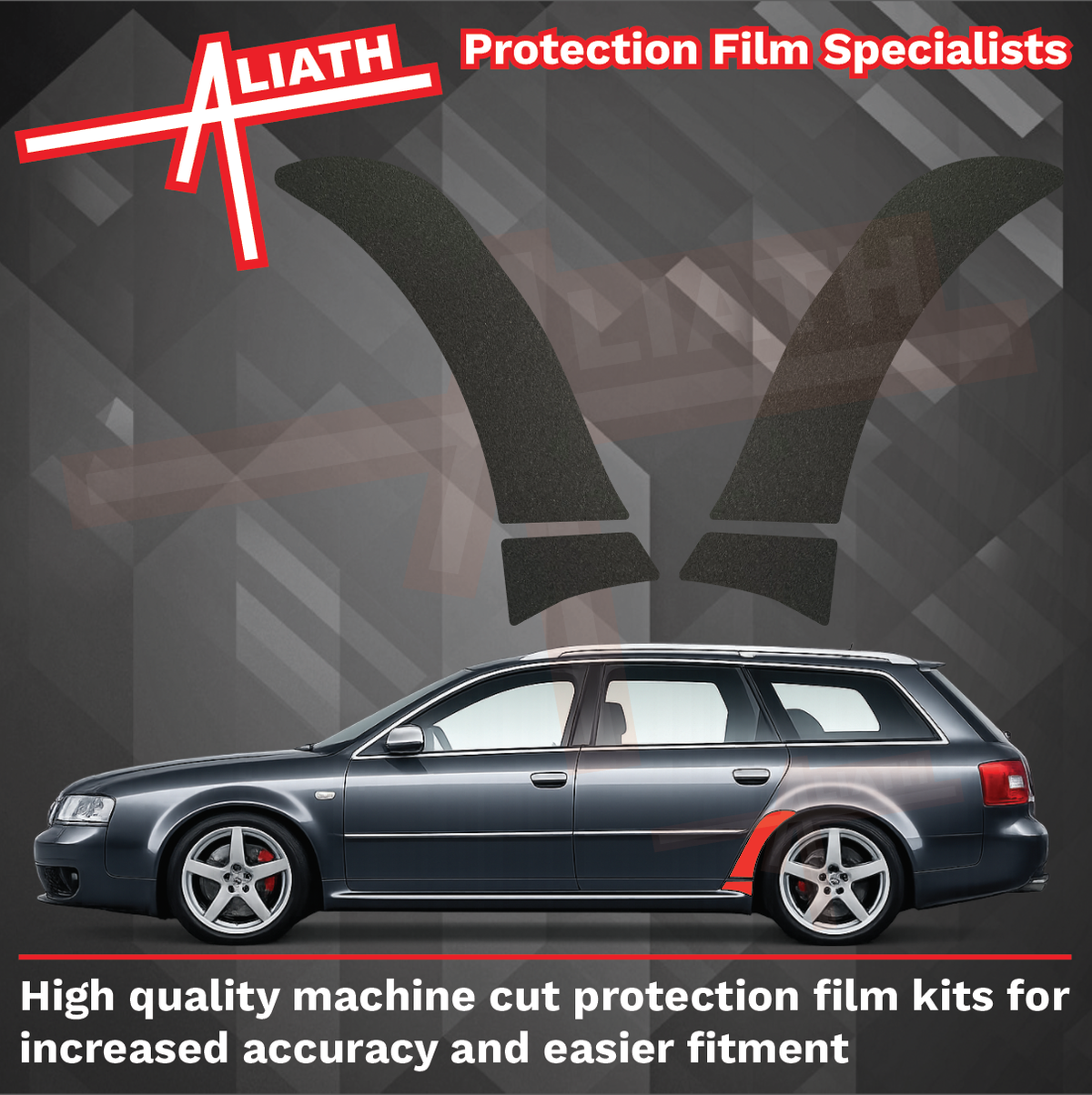 Audi RS6 (Type 4B) 2002-2004 Rear QTR & Sill Arch BLACK Paint Protection
