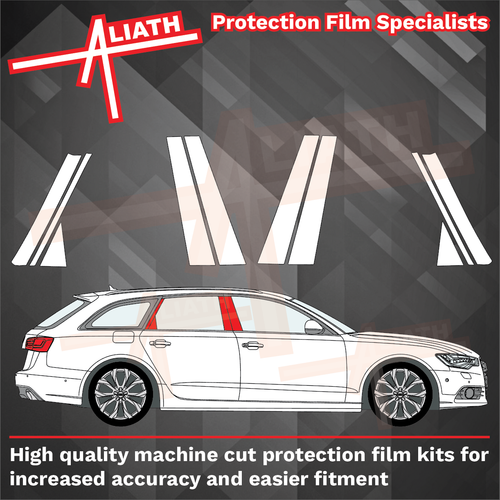 Audi RS6 A6 S6 (Type 4G) 2015-2019, B & C Side pillars CLEAR Paint Protection