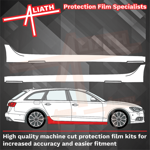 Audi RS6 (Type 4G) 2012-2019, Side Sill Skirts CLEAR Paint Protection