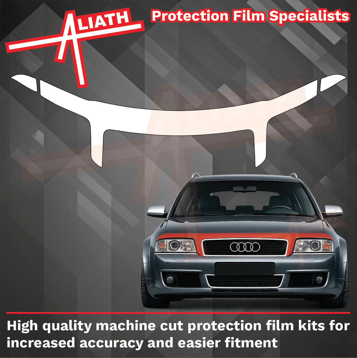 Audi RS6 (Type 4B) 2002-2004, Bonnet & wings front sections CLEAR Paint Protection