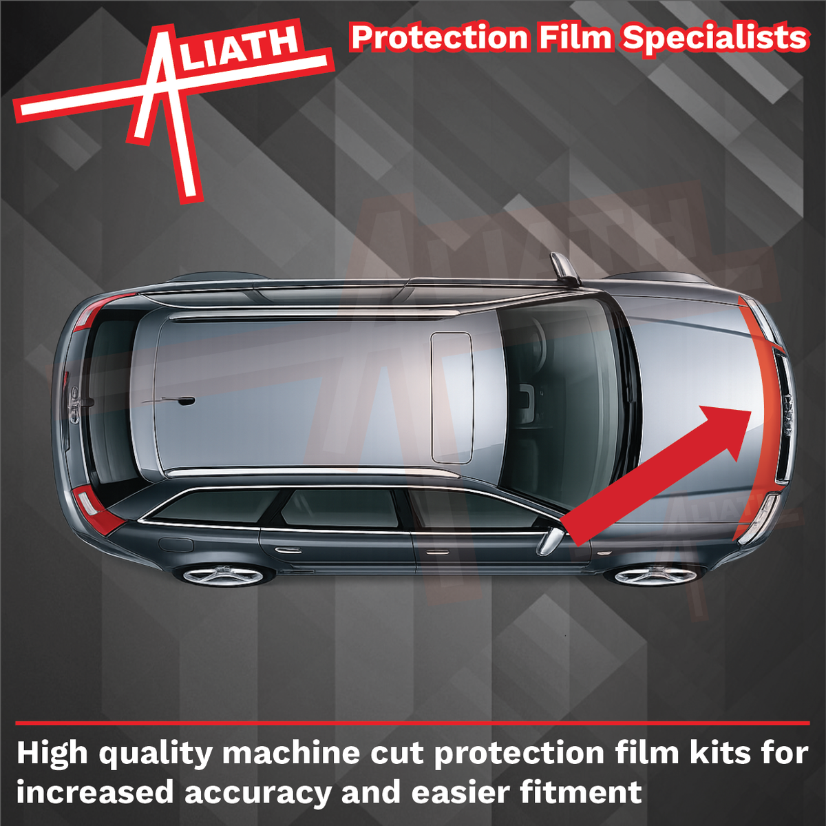 Audi RS6 (Type 4B) 2002-2004, Bonnet & wings front sections CLEAR Paint Protection