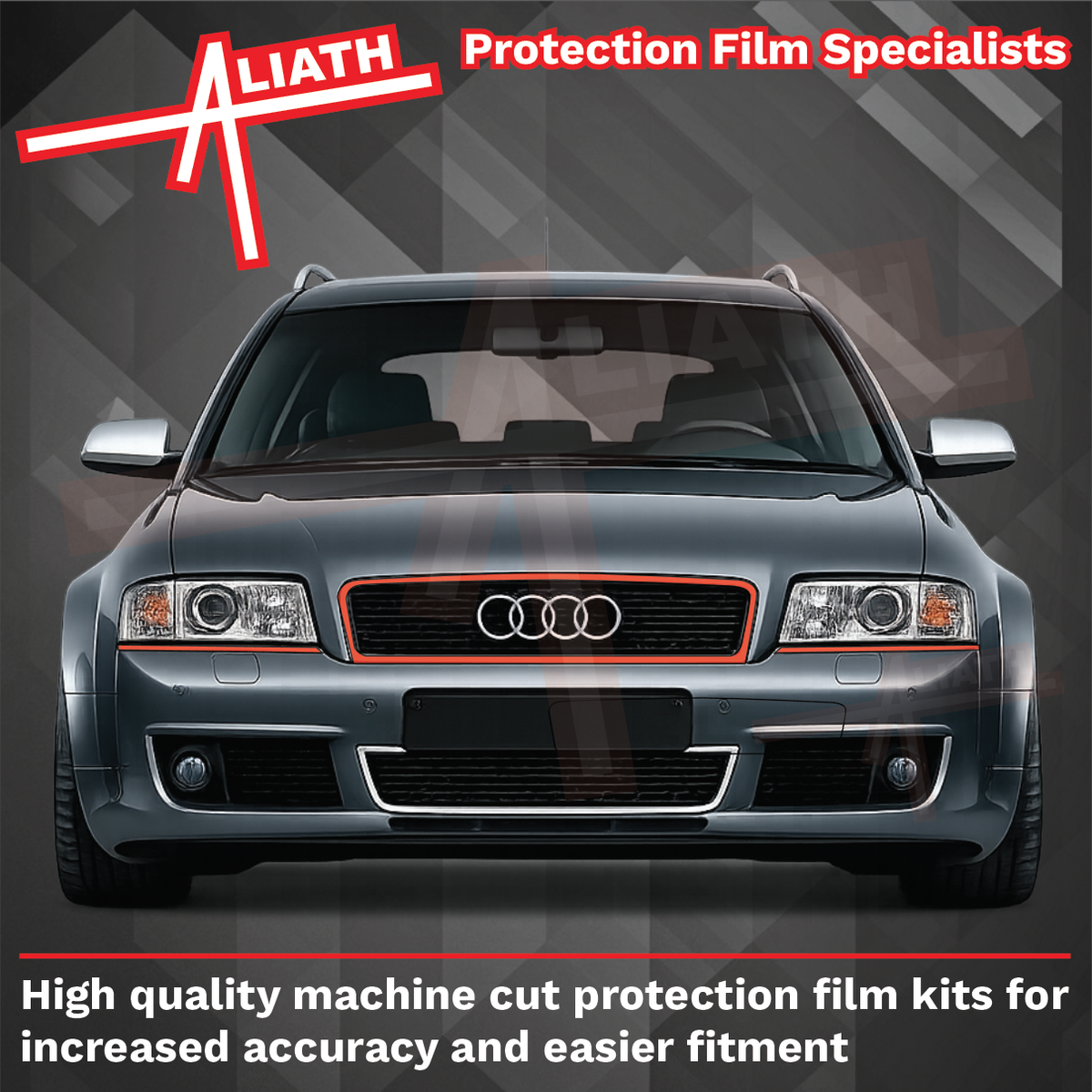 Audi RS6 (Type 4B) 2002-2004, Front grille trims CLEAR Paint Protection