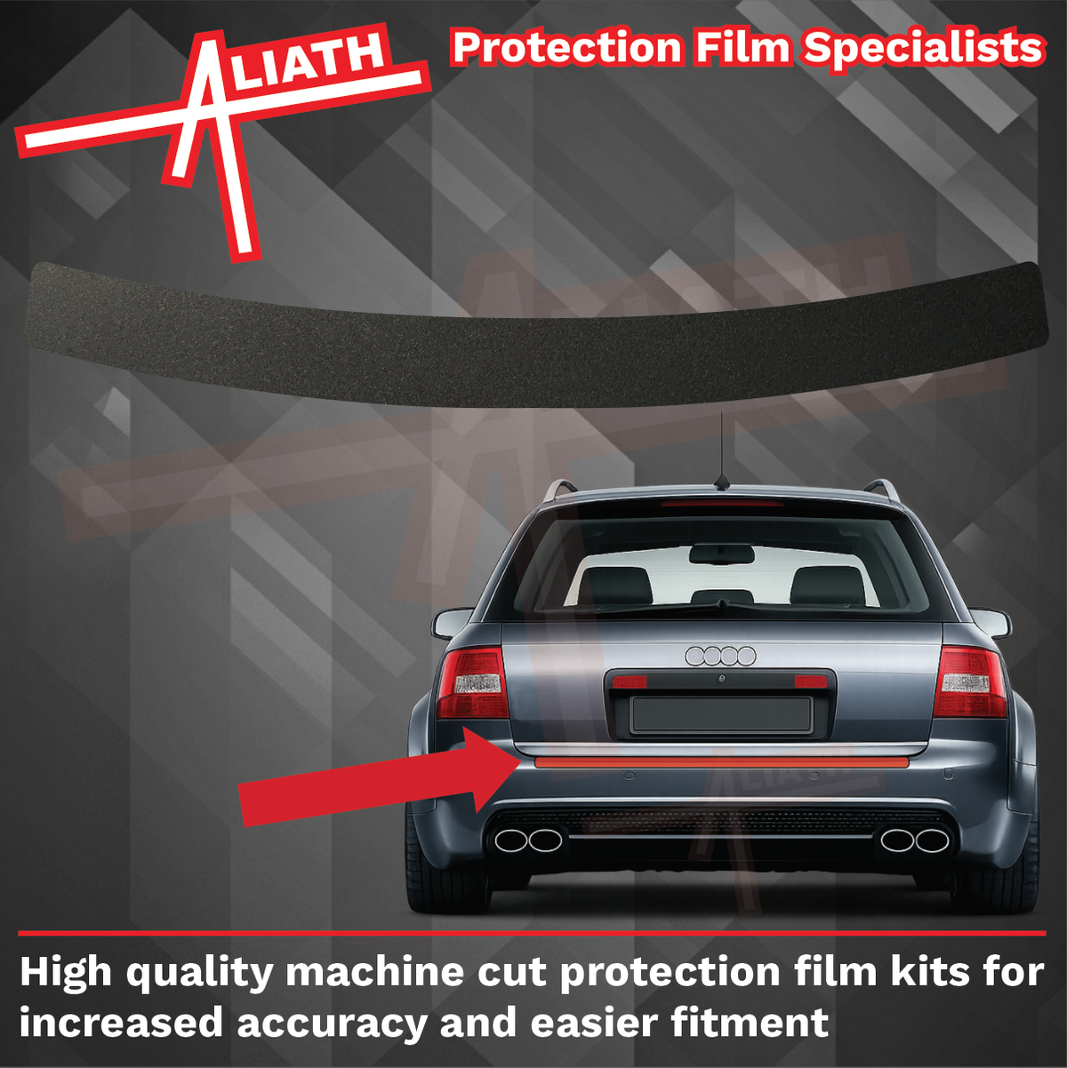 Audi RS6 (Type 4B) 2002-2004, Rear bumper upper loading area BLACK Scratch Protection