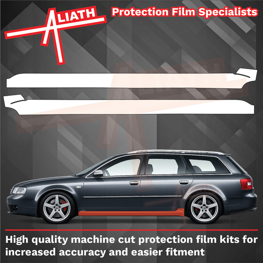 Audi RS6 (Type 4B) 2002-2004, Side sill skirt trims CLEAR Paint Protection