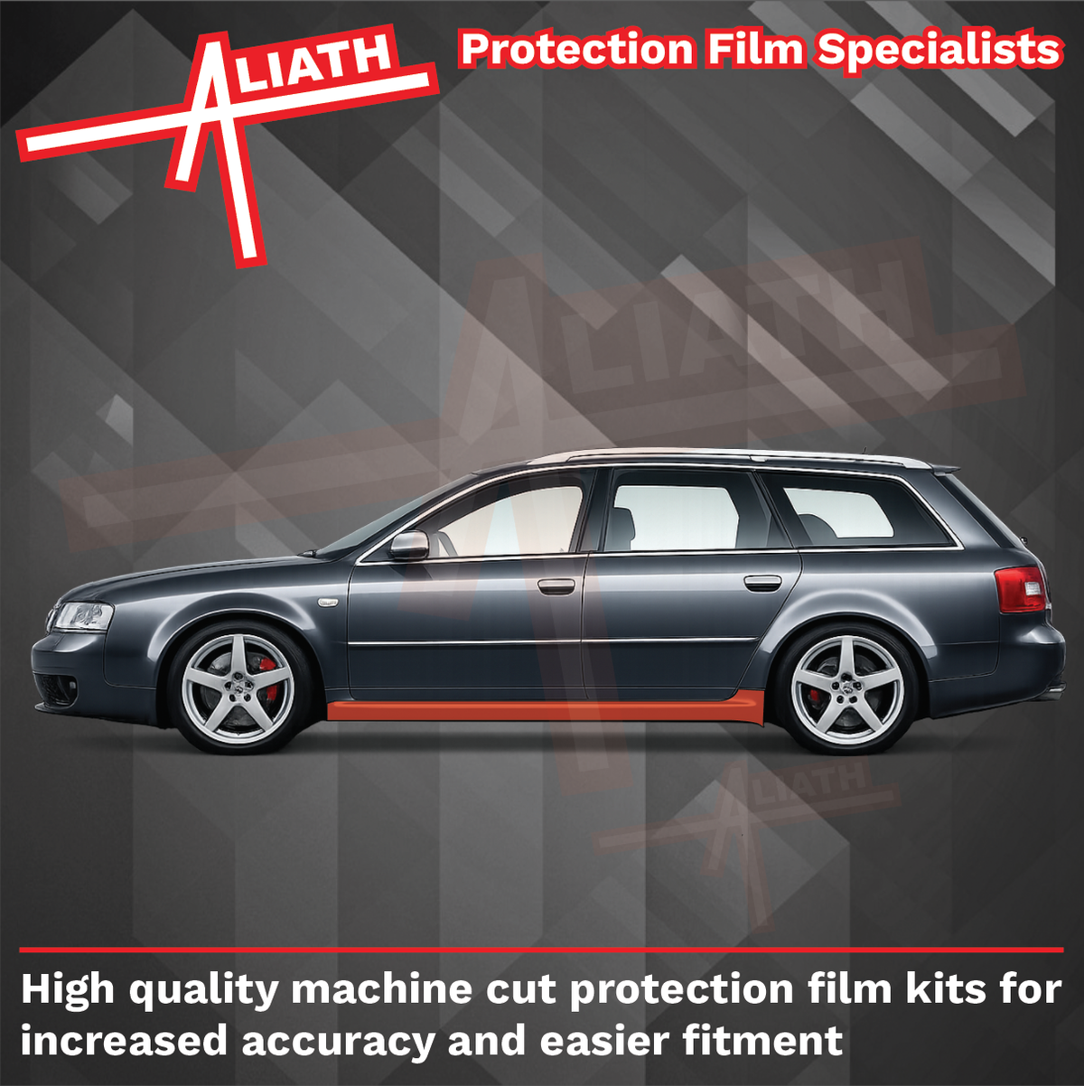 Audi RS6 (Type 4B) 2002-2004, Side sill skirt trims CLEAR Paint Protection