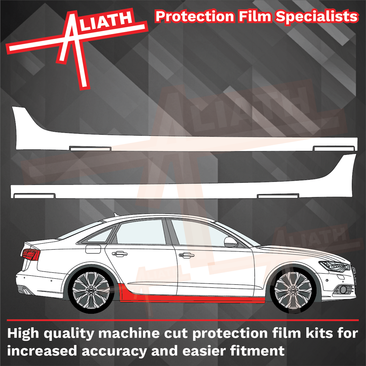 Audi S6 (Type 4G) 2012-2019, Side Sill Skirt Trims CLEAR Paint Protection