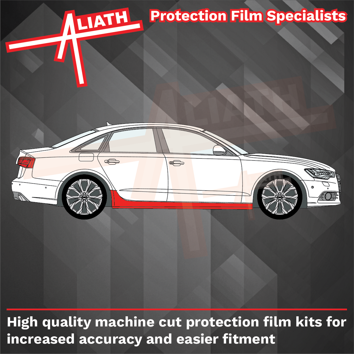 Audi S6 (Type 4G) 2012-2019, Side Sill Skirt Trims CLEAR Paint Protection