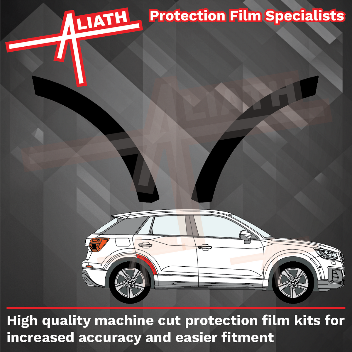 Audi Q2 2017-Present, Rear Arches BLACK Paint Protection