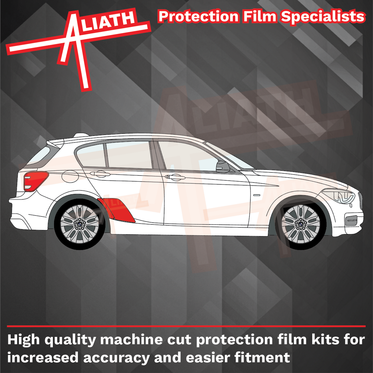 BMW 1-Series 5 Door (Type F21) 2011-2019, Rear Door & Wing Arches CARBON Paint Protection