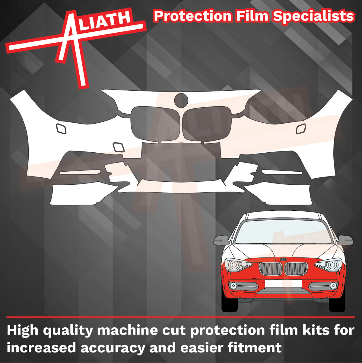 BMW 1-Series M135 (Type F20 F21) 2011-2015, Front Bumper CLEAR Paint Protection