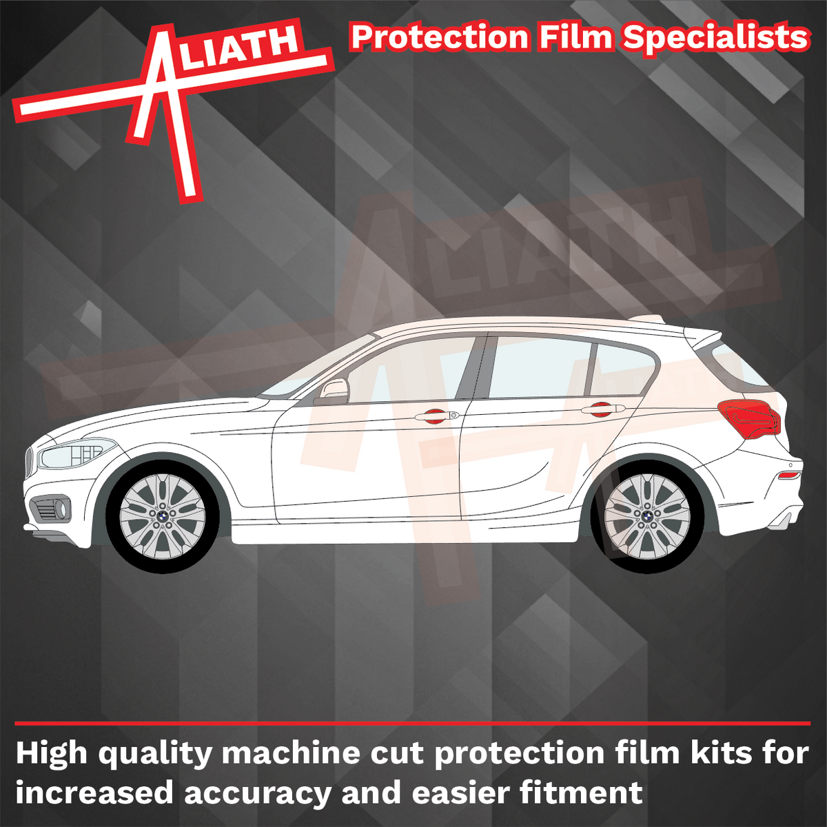 BMW 1-Series (Type F20 F21) 2011-2019, Door Handle Cups CLEAR Paint Protection