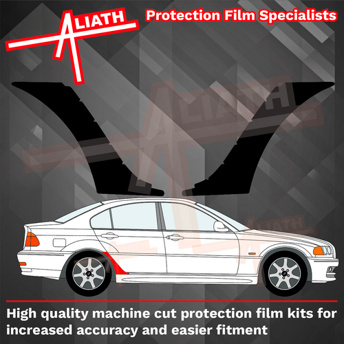BMW 3-Series (E46) 1999-2006, Rear Arches BLACK TEXTURED Paint Protection