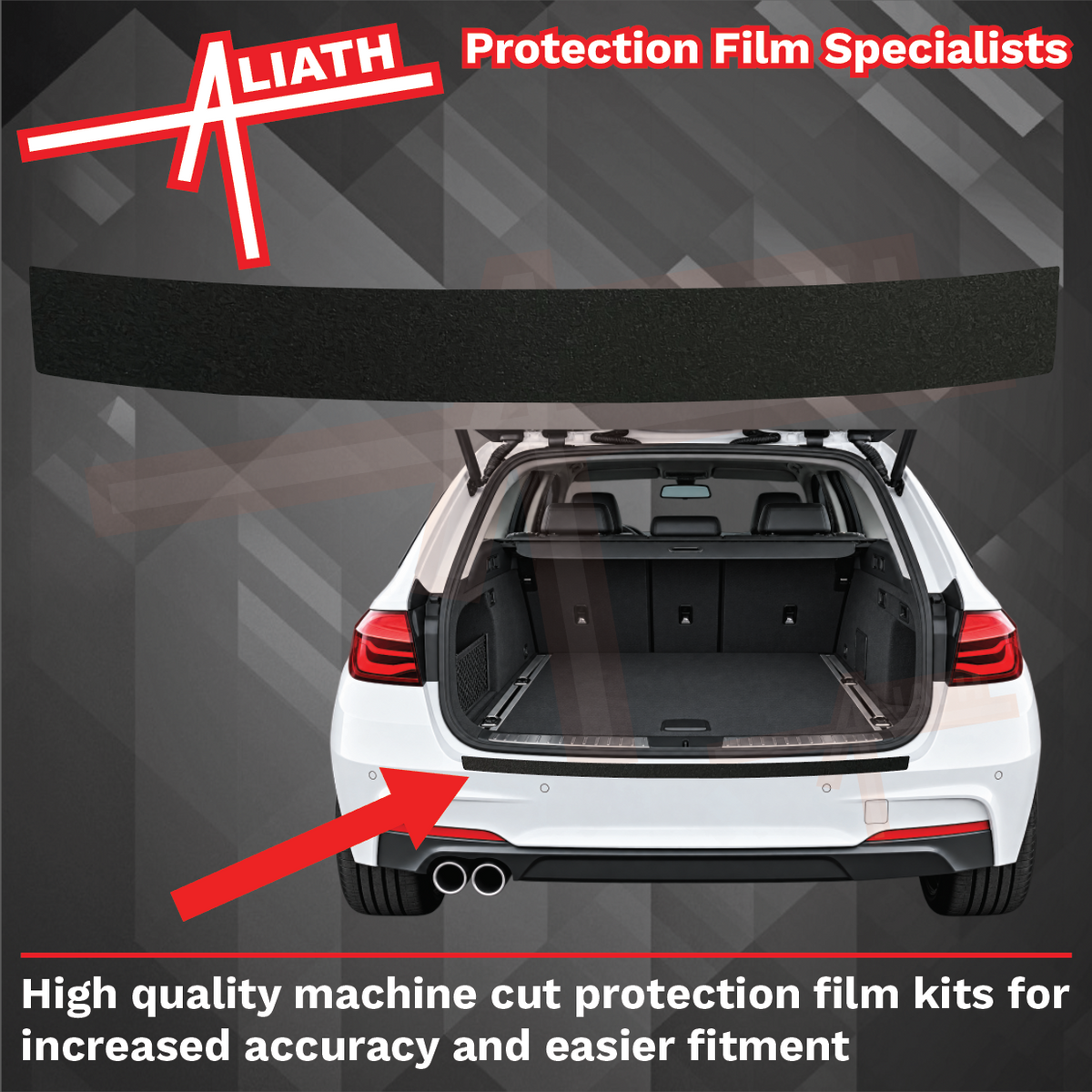 BMW 3-Series Estate (Type F30) 2012-2019, Rear Bumper Upper BLACK Paint Protection