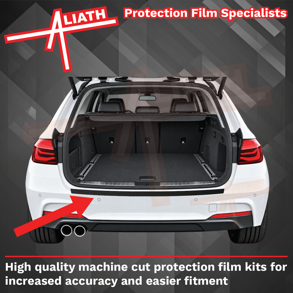 BMW 3-Series Estate (Type F30) 2012-2019, Rear Bumper Upper BLACK Paint Protection
