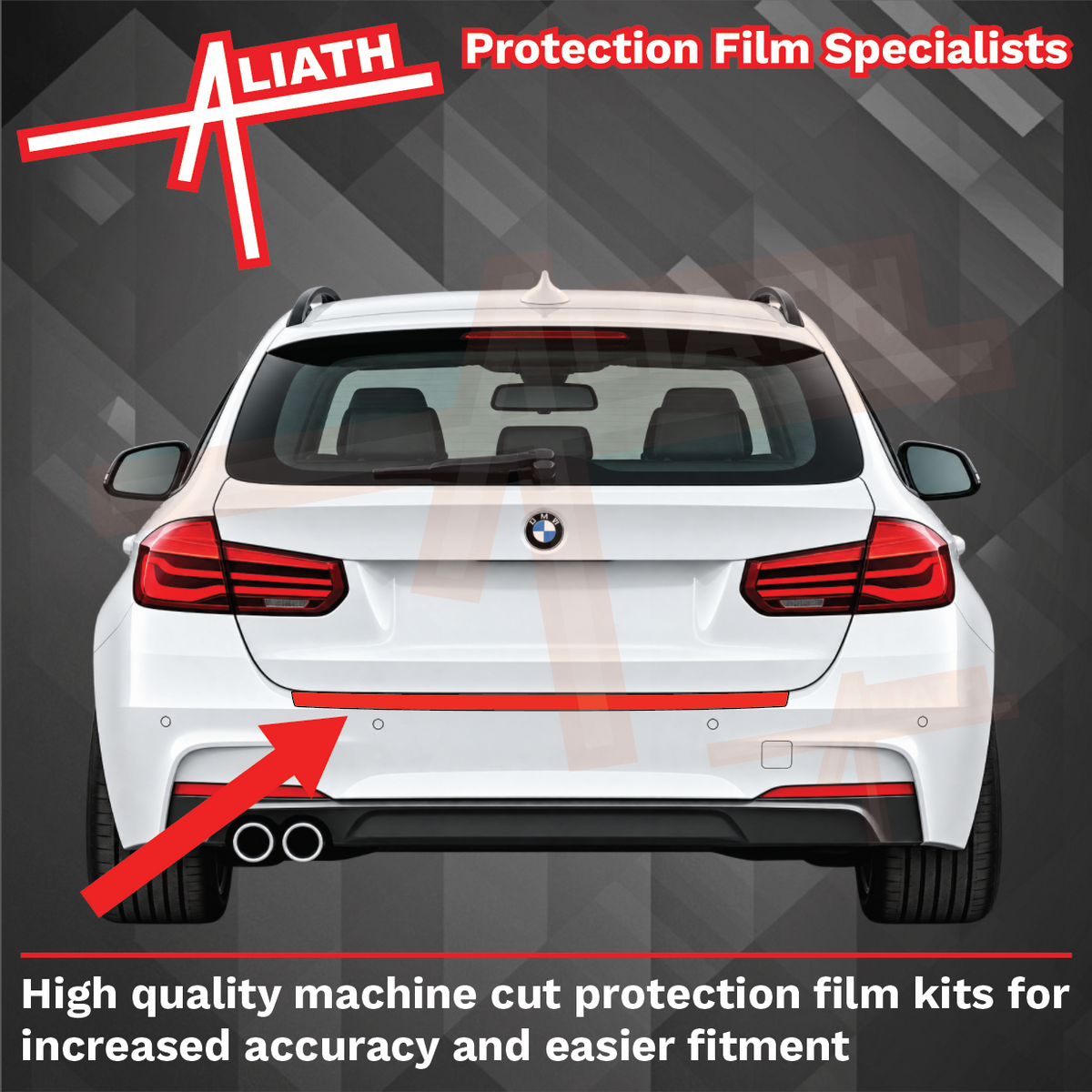 BMW 3-Series Estate (Type F30) 2012-2019, Rear Bumper Upper CLEAR Paint Protection