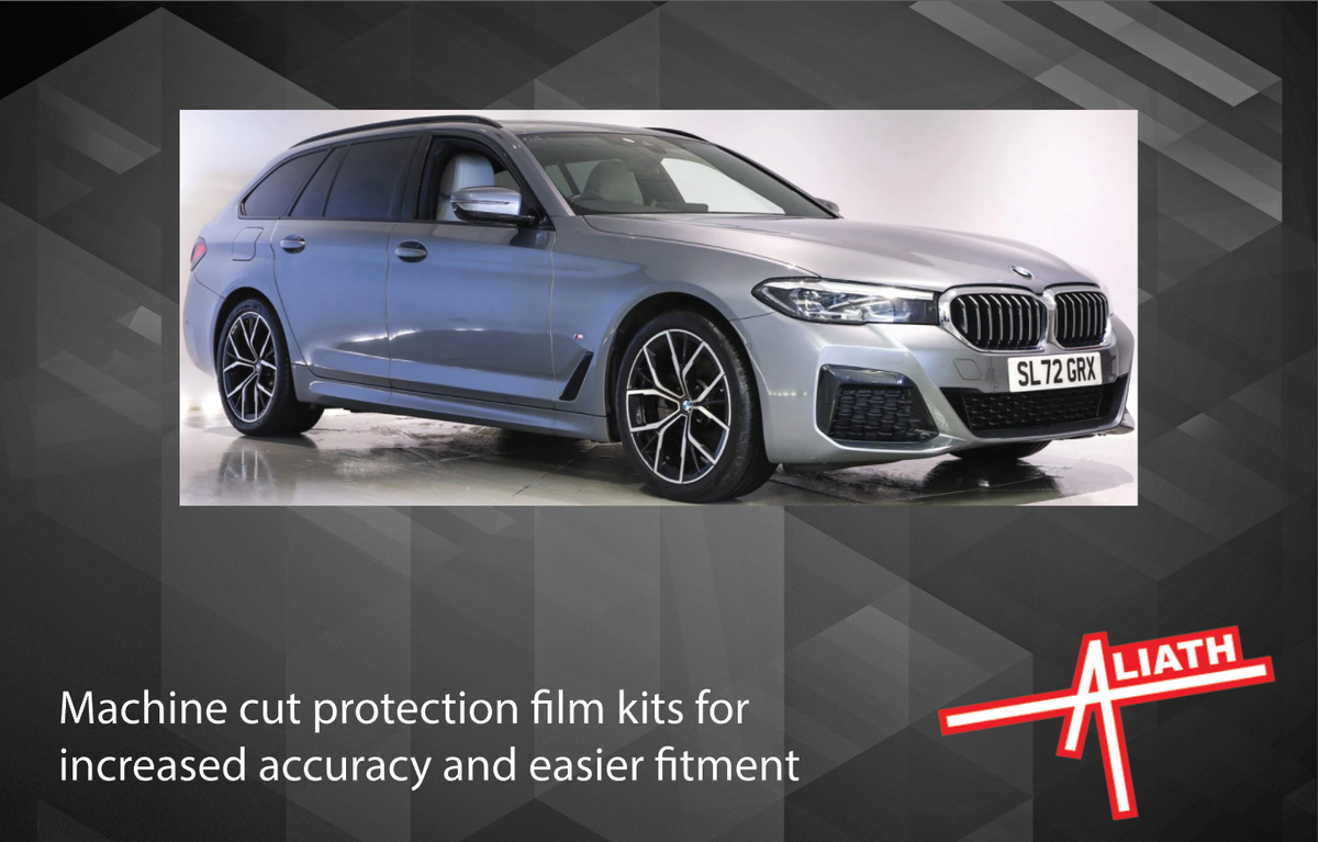 BMW 5-Series Touring (G31) 2017-, Rear bumper upper BLACK Scratch Protection
