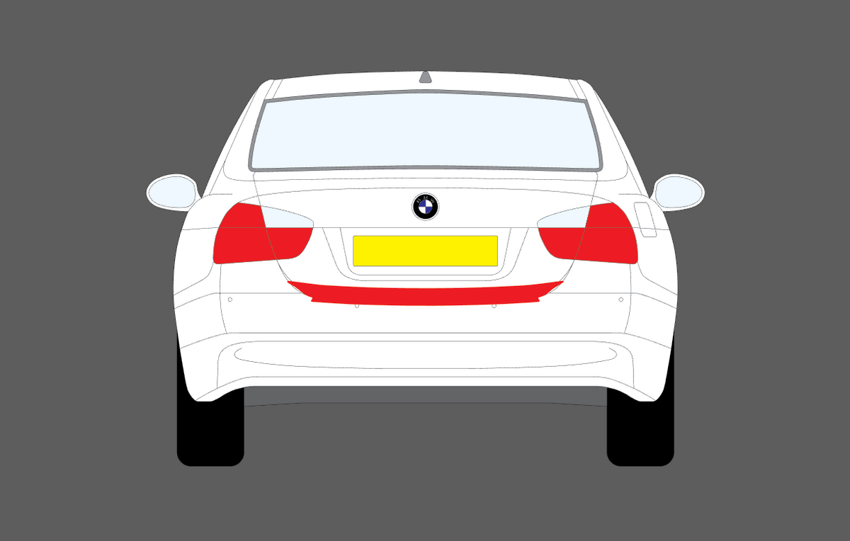 BMW 3-Series Saloon (E90 Facelift) 2008-2013, Rear Bumper upper BLACK Paint Protection
