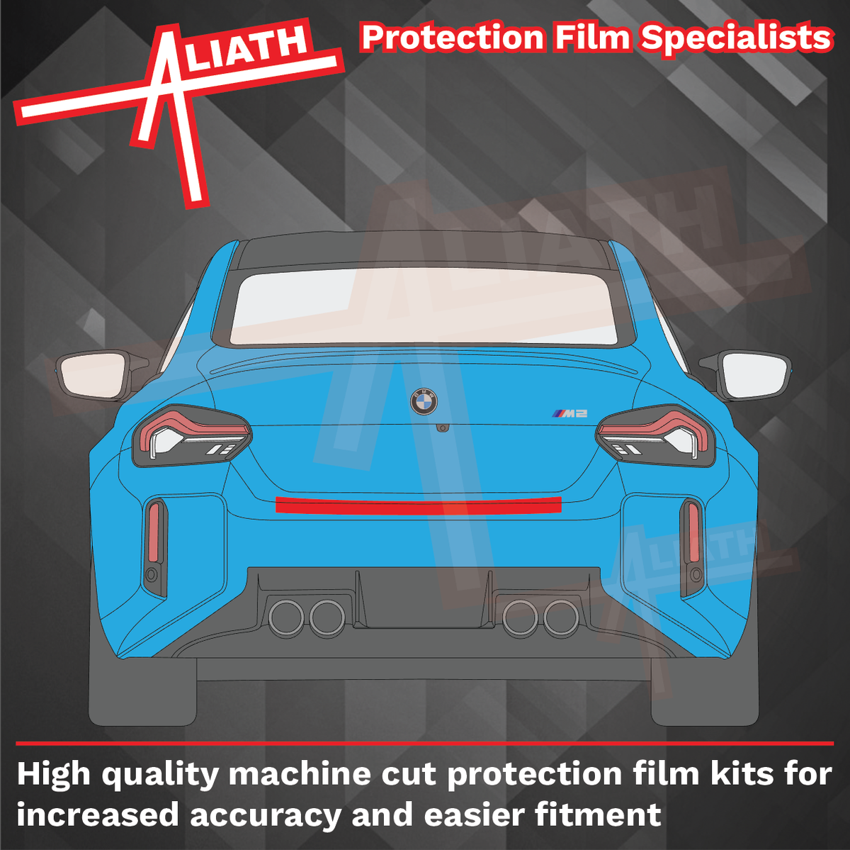 BMW 2-Series & M240i (Type G42) 2021-, Rear Bumper Upper BLACK Paint Protection