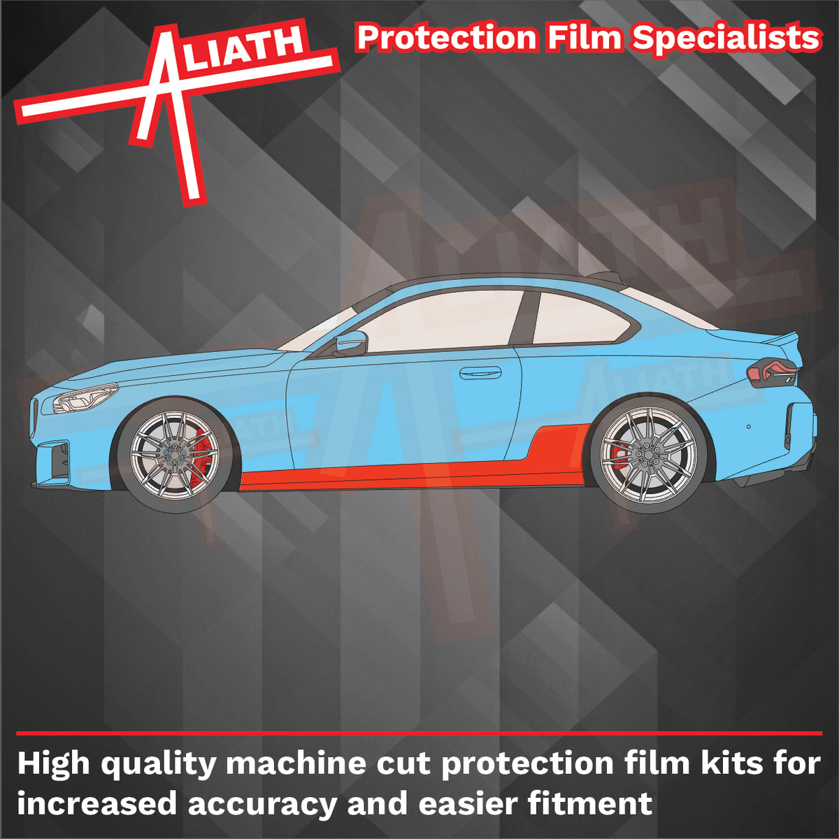 BMW 2-Series M2 (Type G87) 2022-, Side Sill Skirt Trims CLEAR Paint Protection