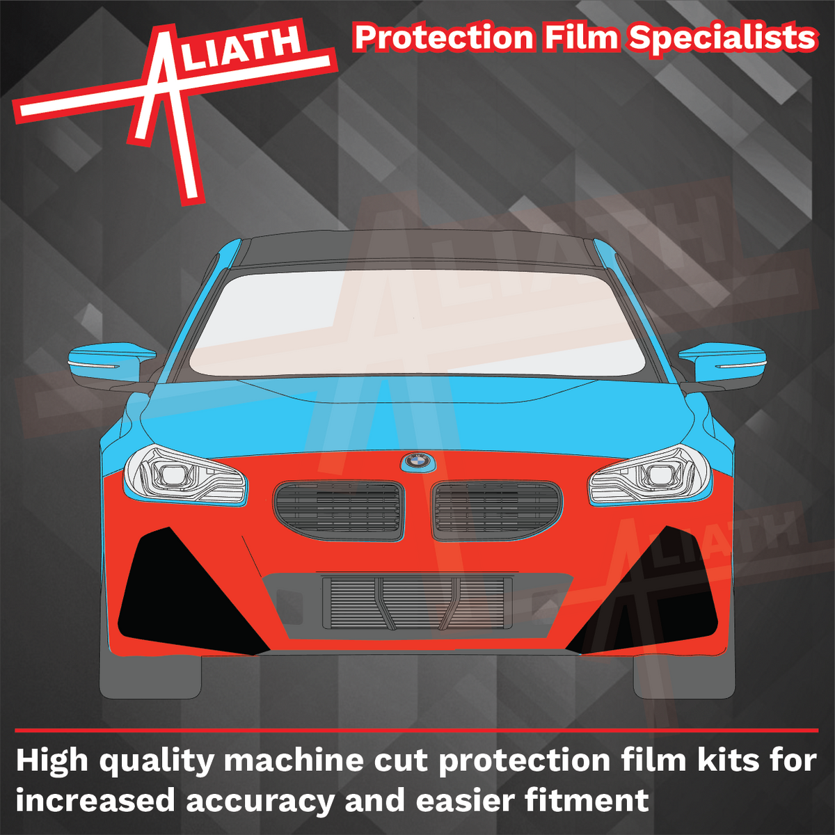 BMW 2-Series M240i (Type G42) 2021-, Front Bumper CLEAR Paint Protection