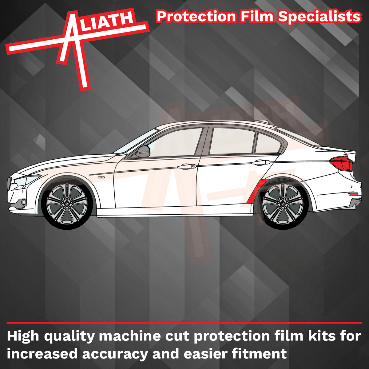 BMW M3 (Type F80) 2014-2019, Rear QTR Arches CARBON Paint Protection
