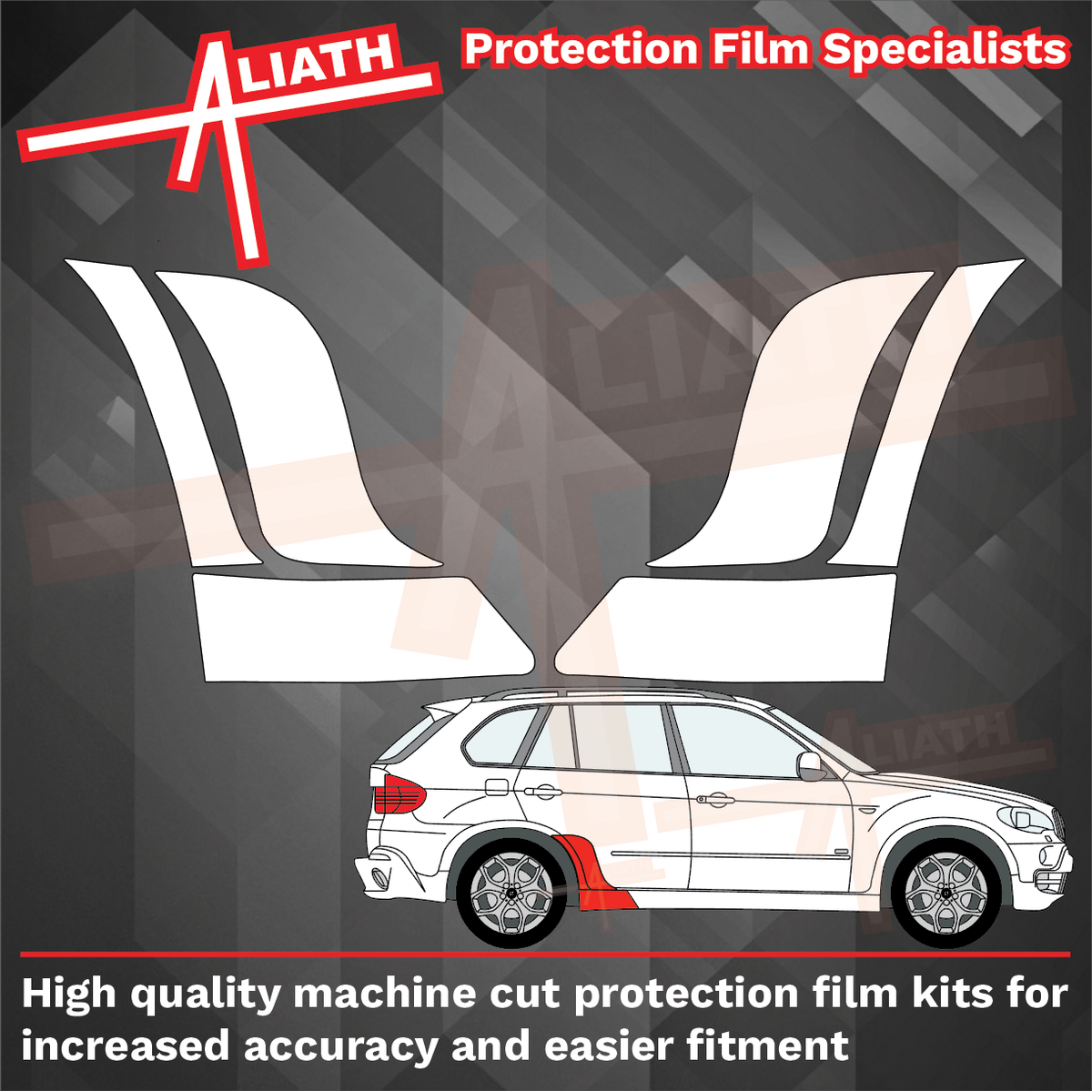 BMW X5 M-Sport (E70) 2007-13, Rear arch sections OE Style CLEAR Paint Protection