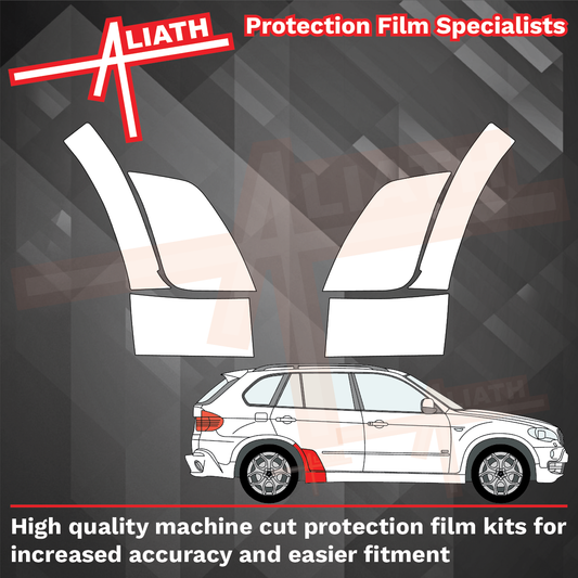 BMW X5 M-Sport (E70) 2006-13, Rear arch sections CLEAR Stone Protection