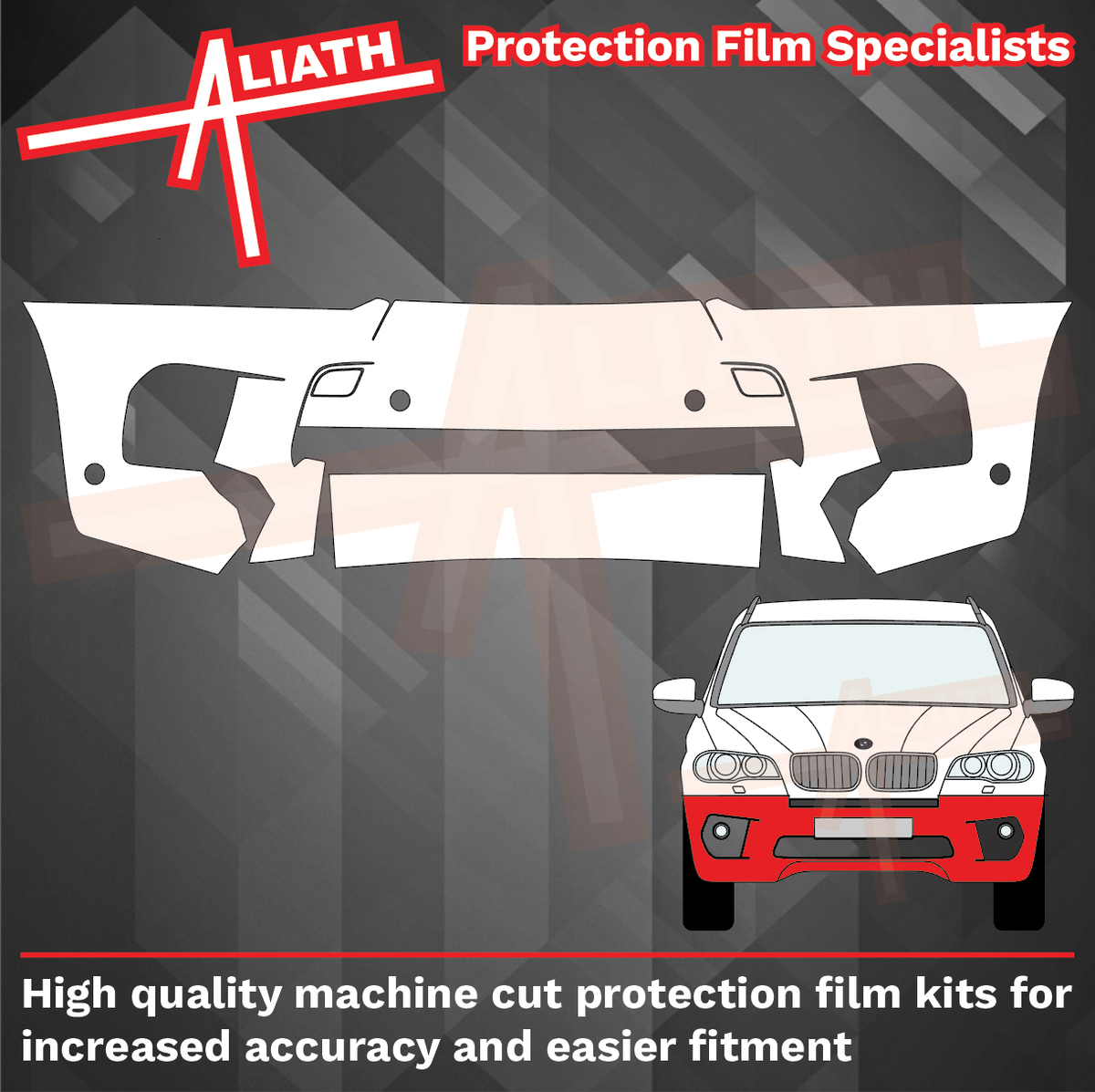 BMW X5 M-Sport (E70) 2010-14, Front Bumper CLEAR Paint Protection